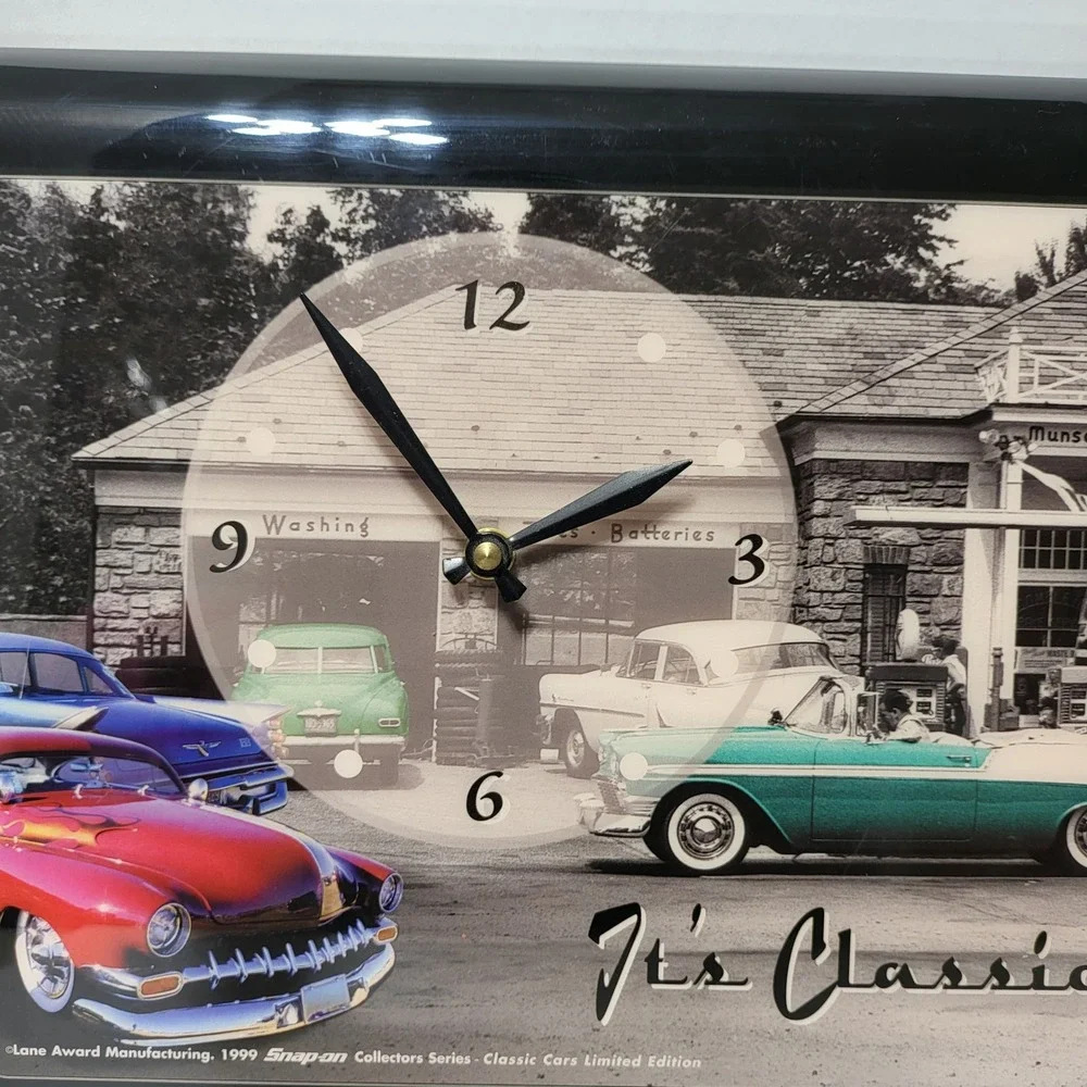 Vintage Snap-on Tools 1999 Classic Cars Limited Edition Wall Clock 23in Garage*